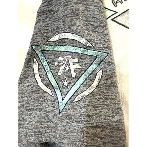 American Fighter Shirt Mens Medium White Raglan Athletic Y2K Streetwear Fader - Picture 8 of 9